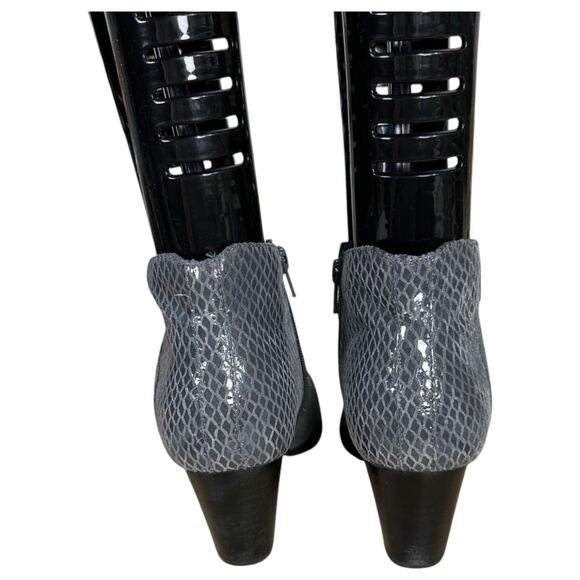 Vionic Bromley 322 Grey Suede Snakeskin Heeled Ankle Booties Size 8 - Picture 4 of 8